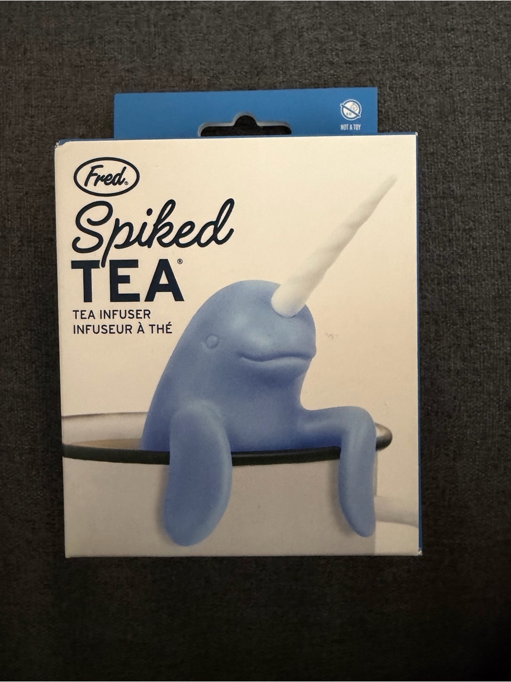 Fred Blue Narwhal Tea Infuser with White Horn